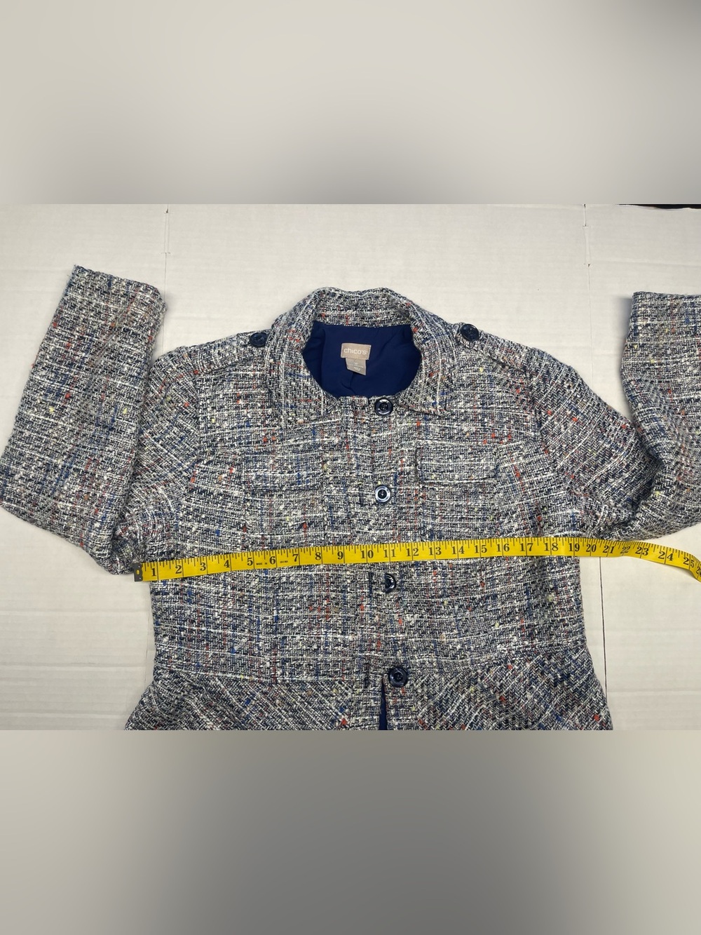 Chico's Multicolor Tweed Button-Front Jacket - Picture 6 of 8